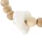 3.75ft. Light Brown Wood Bead & Marble Heart Garland with Tassel